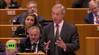 ‘You are not laughing now, are you?’ Nigel Farage at European Parliament (FULL SPEECH)