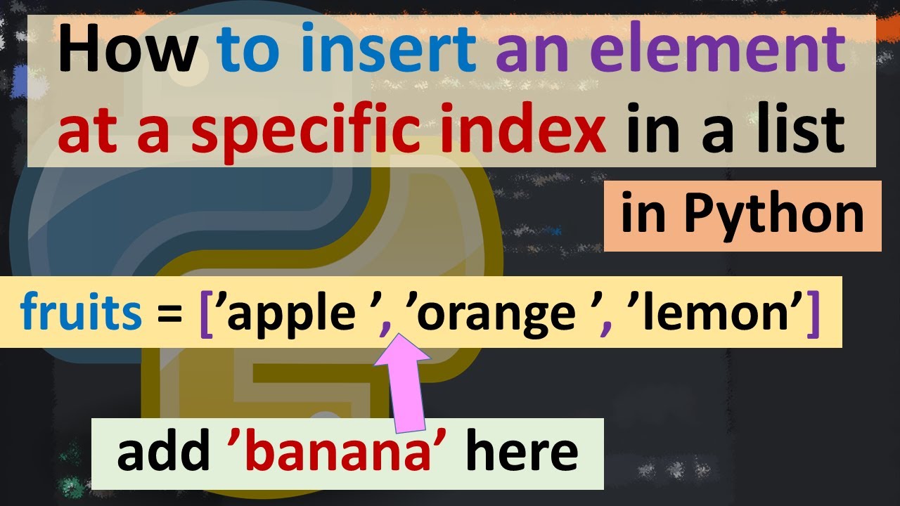 How to insert an element at a specific index in a list Python