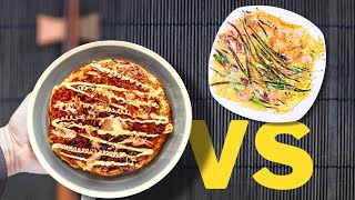 Japanese Okonomiyaki VS Korean Pajeon EXPLAINED