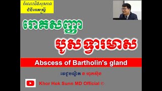 រោគសញ្ញា ជំងឺបូសទ្វារមាស l Abscess of Bartholin's gland symptoms and prevention l Khor Hok Sunn MD
