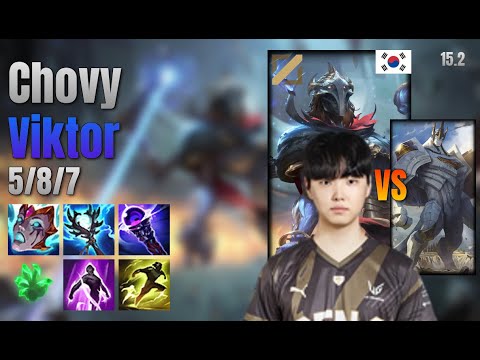 Chovy Mid Viktor vs Galio lol KR solo rank Full Game 15.2 | 쵸비 빅토르 vs 갈리오