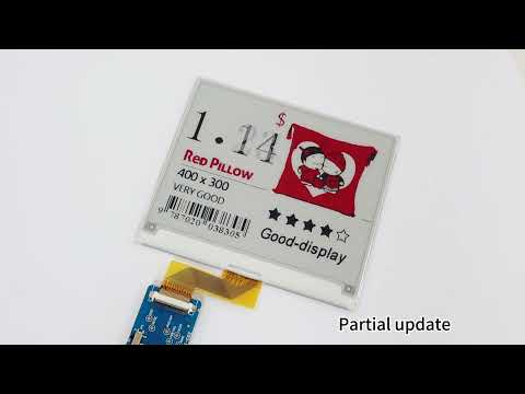 4.2 inch tri-color e-ink epd display supporting monochrome partial update, GDEY042Z98