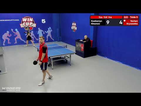 14:00 Кирсанов Константин 3-0 Криворотько Евгений  стол 5  ЮГ-4  25.06.22