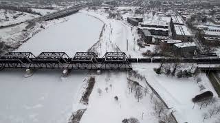 Columbus, Ohio Scioto Mile 4k Drone Footage