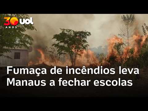 Fumaça em Manaus: aulas são suspensas na rede pública após ar atingir níveis críticos com incêndios