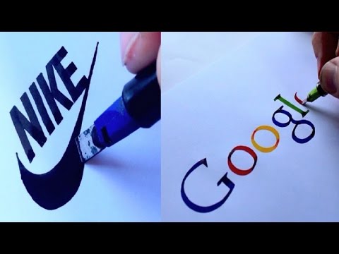 AMAZING CALLIGRAPHY DRAWINGS - FAMOUS BRANDS LOGOS 2018