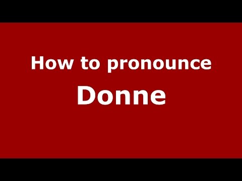 How to pronounce Donne (Spanish/Argentina) - PronounceNames.com