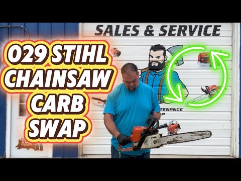 Carburetor replacement on a Stihl 029 super chainsaw. Swap the carb out in less than ten minutes!