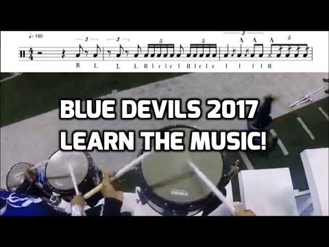 Blue Devils Snare Feature 2017 - Learn the Music [MUSIC ON SCREEN]