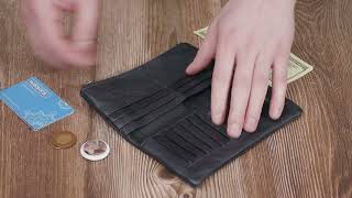 Вертикальный кошелек унисекс из мягкой натуральной кожи ST Leather 22743 черный