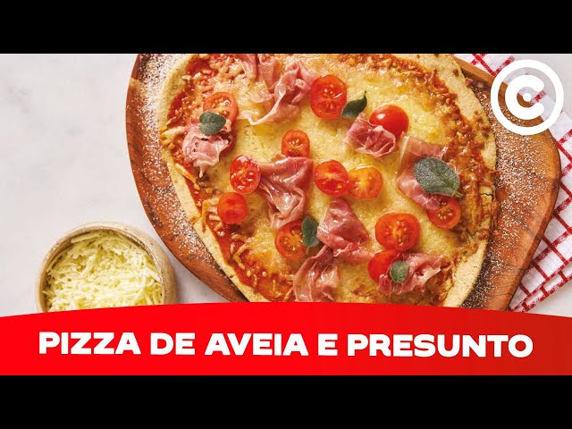 Pizza de Aveia, Mozarela, Presunto de Parma e Tomates Cherry.