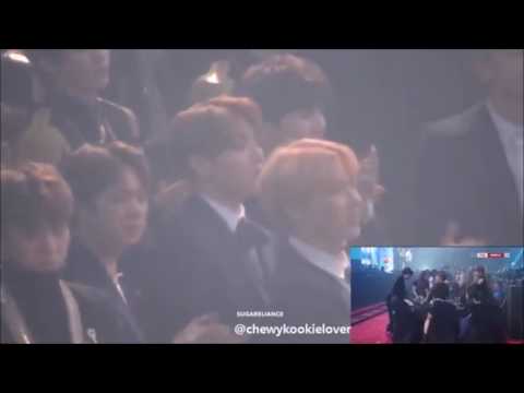 BTS reaction to TWICE Song of the year at SMA 170119