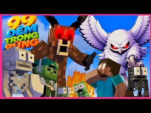 [ Lớp Học Quái Vật ] THỬ THÁCH 99 ĐÊM TRONG RỪNG | Minecraft Animation