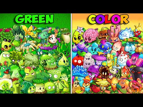 All Plants Team GREEN vs COLOR Battlez - Who Will Win? - Pvz 2 Team Plant VS Team Plant