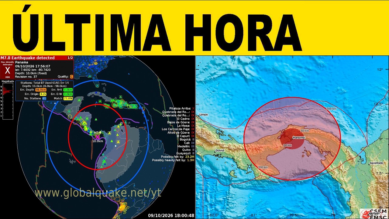 ÚLTIMA HORA: TERREMOTO DE M7.6 SACUDE PANAMÁ