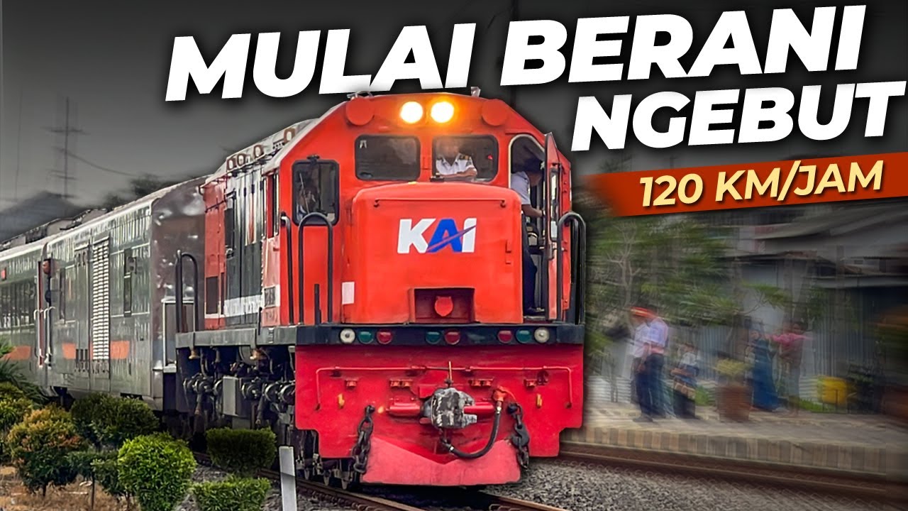 LOKOMOTIF MERAH SUMATERA MULAI BERANI NGEBUT !! Narik Kereta Api Logawa 120 km/jam