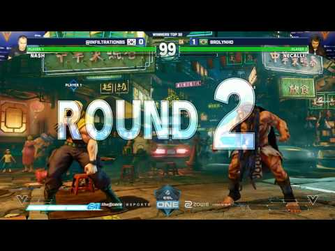 Street Fighter 5 - Infiltration (Nash) vs Brolynho (Necalli) 2016