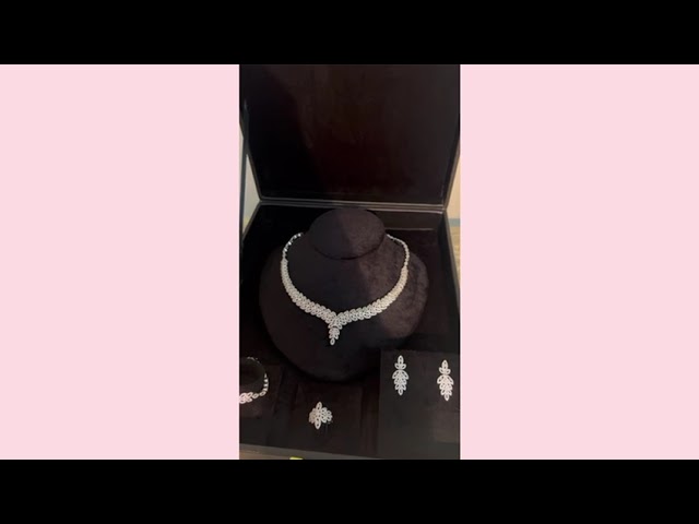 طقم زركون مناسبات فضي ملكي