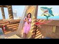 Shafa Rides The Most Dangerous Water Slide Slide Trap She Stucks In It