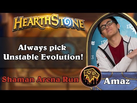 Hearthstone Arena - 12 wins Shaman. Always pick Unstable Evolution!