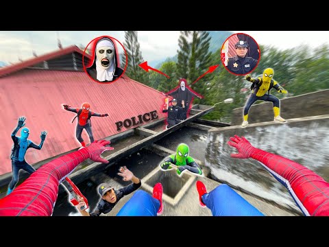 8 Bros Spider-Man Rescues Police From The Nun & Serbian Dancing In Abandoned Area...! ( Action POV )