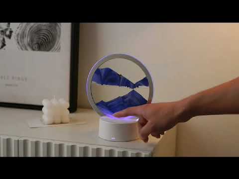 RGB 16 Colors 3D Moving Sand Art Frame Led Sandscape Lamp Hourglass Night Light