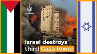 Israel destroys third Gaza tower | AJ #shorts
