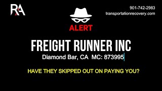 Download the video "Broker Alert - Freight Runner Inc MC: 873995 Cancelled on 10/03/2025"