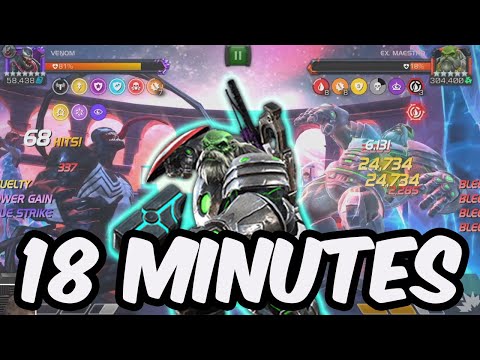 18 Minute Labyrinth of Legends Speedrun - VENOM BROKE THE RECORD?!?! - Marvel Contest of Champions
