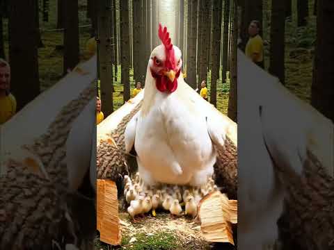 Rescue Chicken From Giant Tree Log_ #petshumanity #chicken #animals #pets #birds