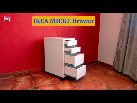 IKEA MICKE Drawer unit on castors, white35x75 cm