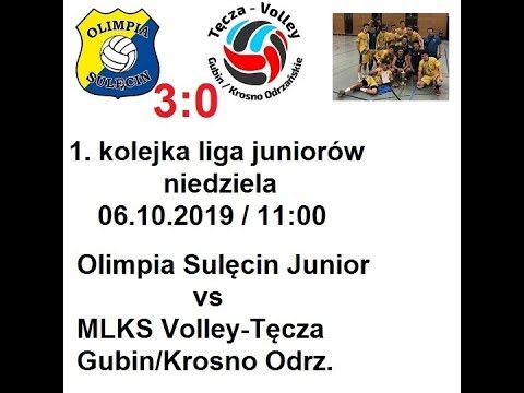 2019, 1. kolejka liga juniorów, Olimpia Sulęcin - MLKS Volley-Tęcza Gubin/Krosno Odrz. 3:0