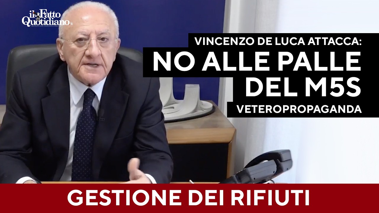 De Luca non si trattiene: "Politica ambientale? Si fa così, con con la veteropropaganda 5 stelle"