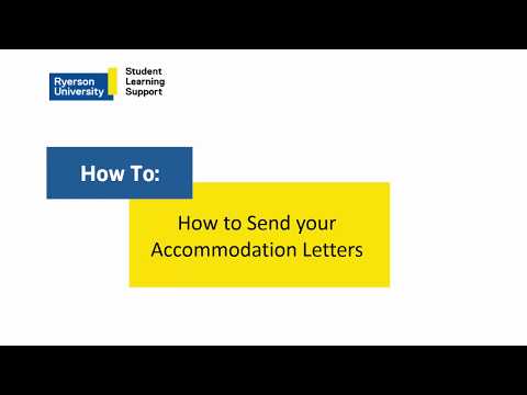 How To Send Your Accommodation Letters