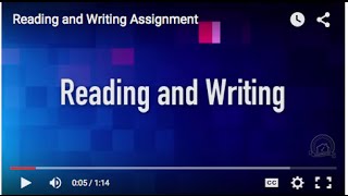 Reading and Writing Assignment