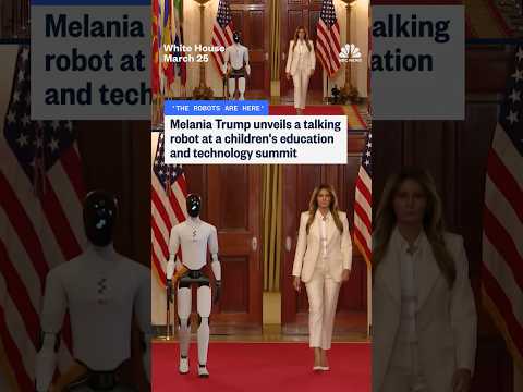 Melania Trump unveils a talking robot at a children's education and technology summit