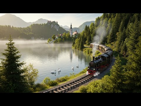 Miniature Steam Train Journey Through Lake Bled, Slovenia | Hyper Realistic Diorama