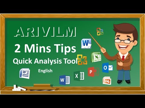 Arivilm - Excel - 2 mins tips - Quick Analysis Tool - English