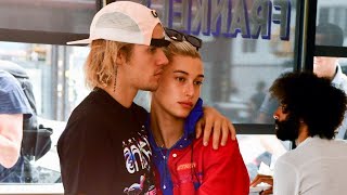 Justin Bieber Tears Up With Fiancee Hailey Baldwin at His Side