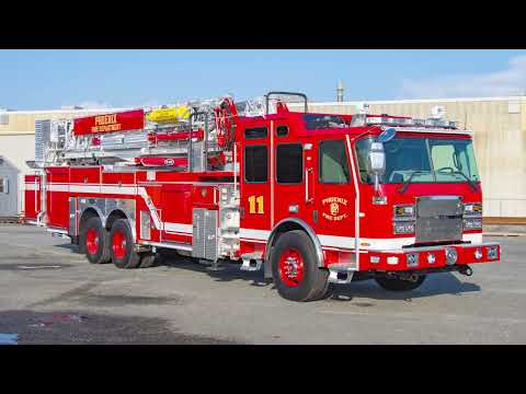 Walk Around of Phoenix Fire Department's E-ONE HP 95 Mid-Mount Platform - SO144528-29