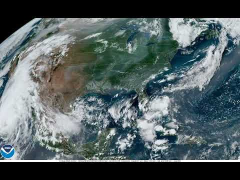 NOAA GOES-East Timelapse, August 19th, 2023 - US Weather Satellite