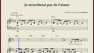 Je m’arrêterai pas de t’aimer - Lara Fabian - Partition - Piano