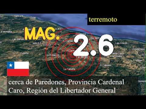😱🚨  Terremoto cerca de Paredones, Provincia de Cardenal Caro, Región del Libertador General Bernardo