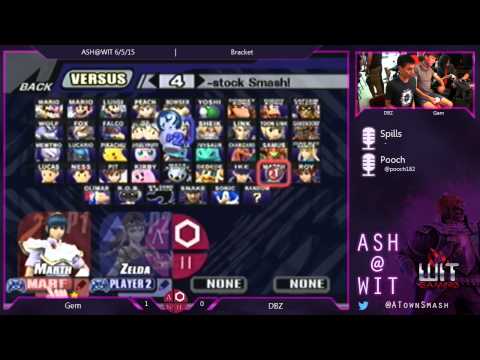 PM Bracket ASH@WIT 6/5/15 - Gem (Marth) vs DBZ (G&W)