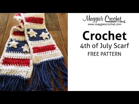 Patriotic Scarf Free Crochet Pattern - Right Handed