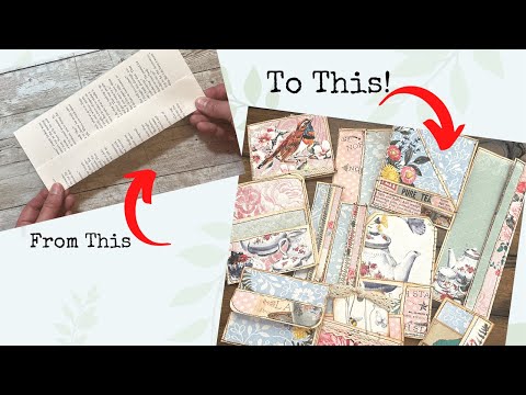 Junk Journal Book Page 💡Ideas! 💡- Part 1!  📔Start with the same fold to make 10 Ideas!📔