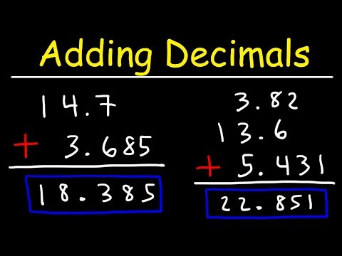 Adding Decimals - Tons of Examples! Video