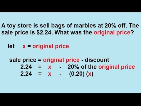 Algebra Word Problems Percentages Part 1 3