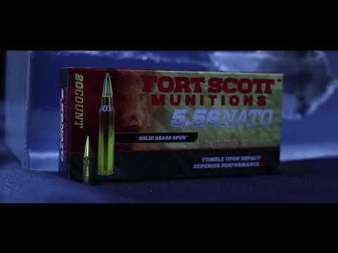 Fort Scott Munitions 5.56nato 62gr. Solid Brass Spun vs Clear Ballistics Gel