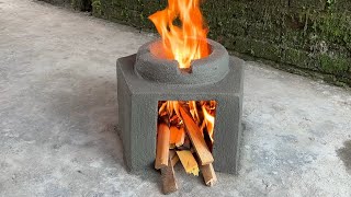 A Special Idea With Wood Burning Stove Made Red Bricks And Sand Cement - Construction Diy